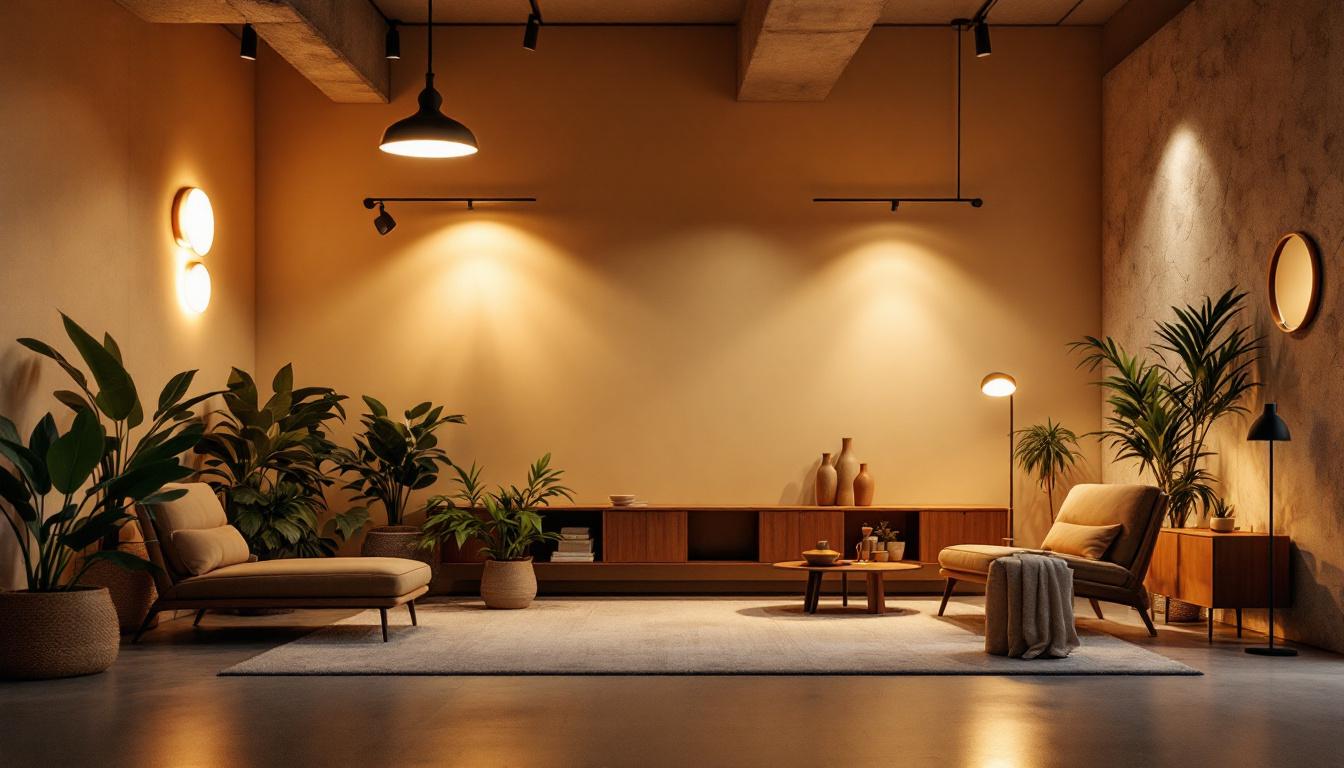 A photograph of a well-lit interior space showcasing various led lighting fixtures