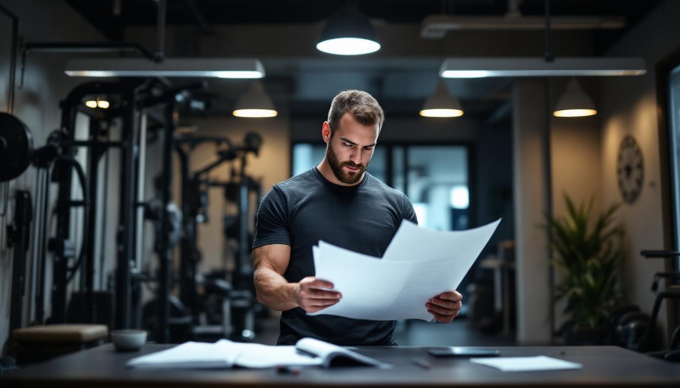 A photograph of a well-designed home gym space featuring modern lighting solutions