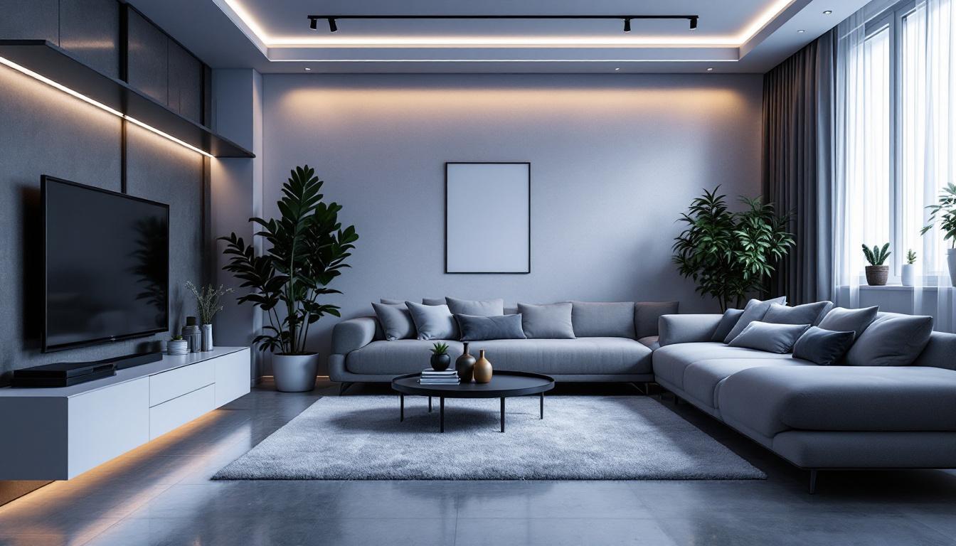A photograph of a modern interior space featuring retrofitted led lights