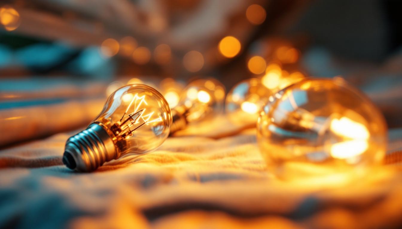 A photograph of a close-up of tanning light bulbs in a well-lit setting