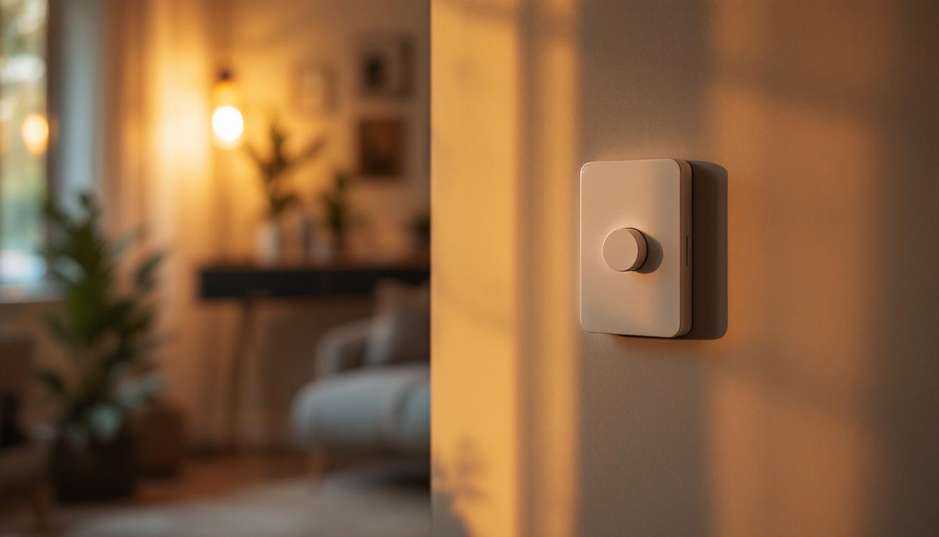 A photograph of a beautifully designed interior space showcasing a lef dimmer in action