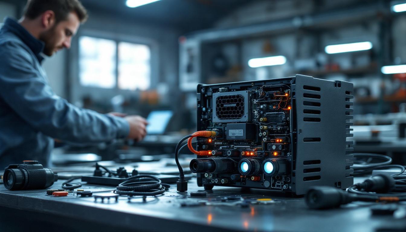 A photograph of a high-quality hps ballast 400w in a well-lit workshop setting