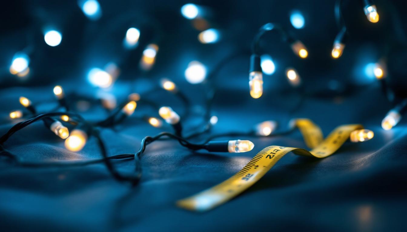 A photograph of a beautifully arranged string light setup