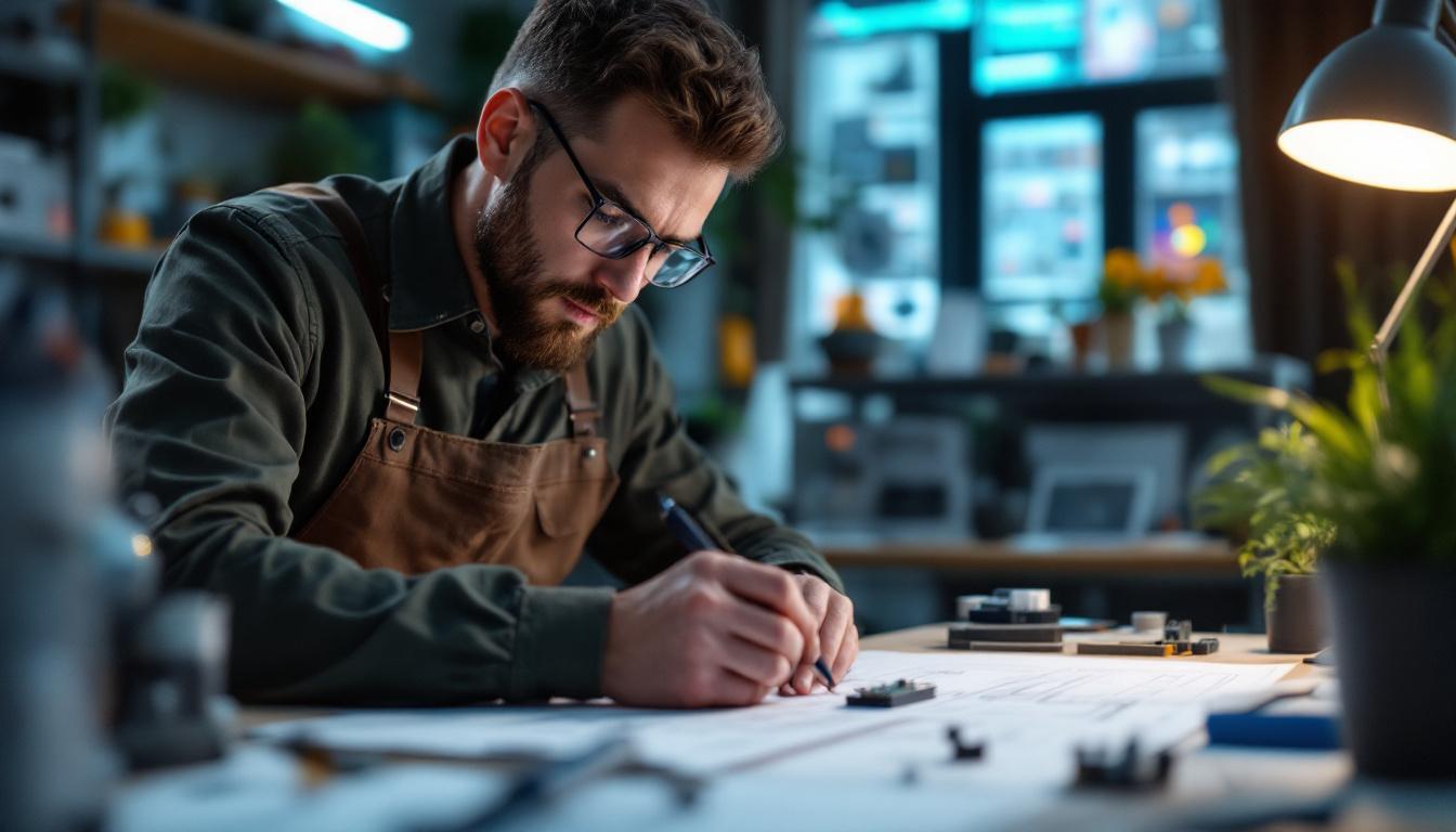 A photograph of a skilled electrical engineer at work