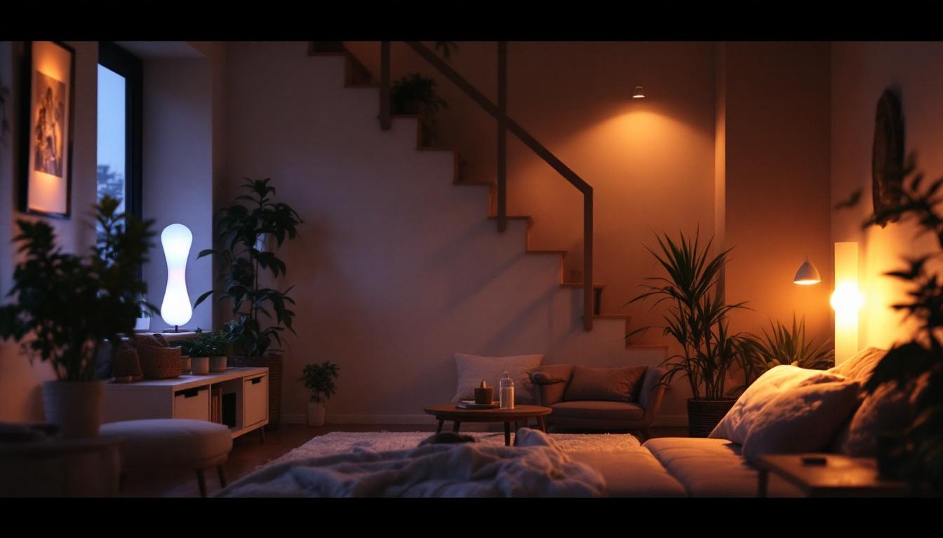 A photograph of a well-lit interior space showcasing dim led lights in various settings