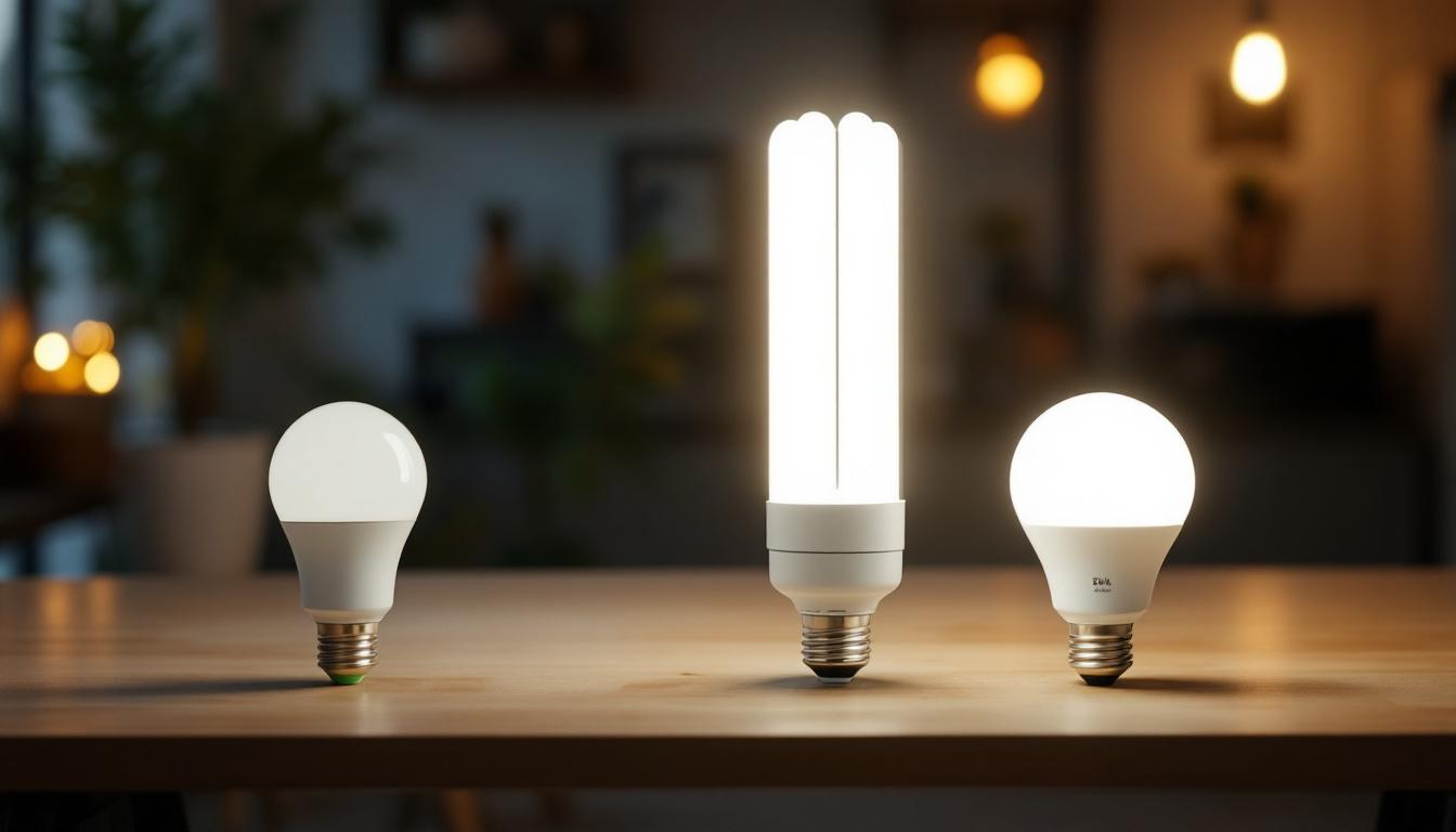 A photograph of a side-by-side comparison of the f8t5 cw bulb and other common lighting options