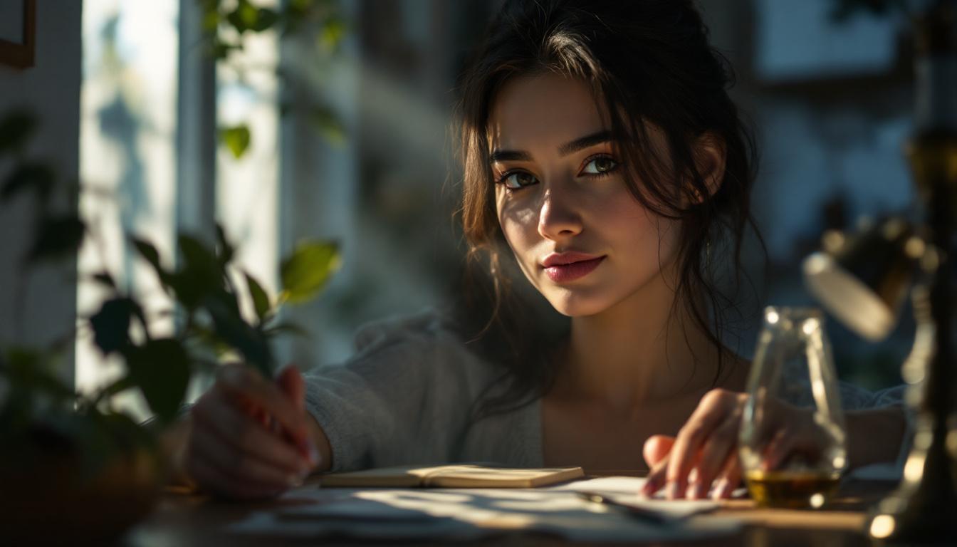 A photograph of a beautifully lit scene that highlights the interplay of natural and artificial light