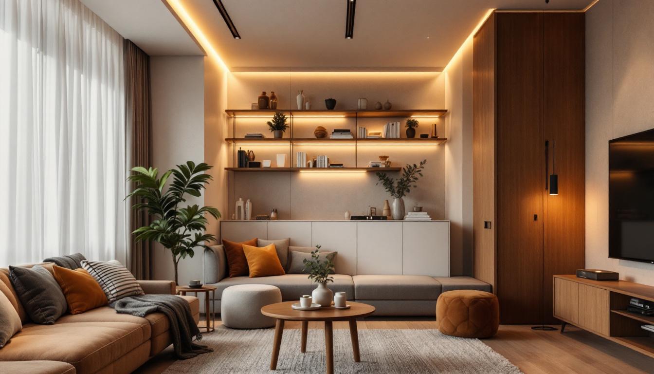 A photograph of a beautifully designed room showcasing box recessed lighting in action