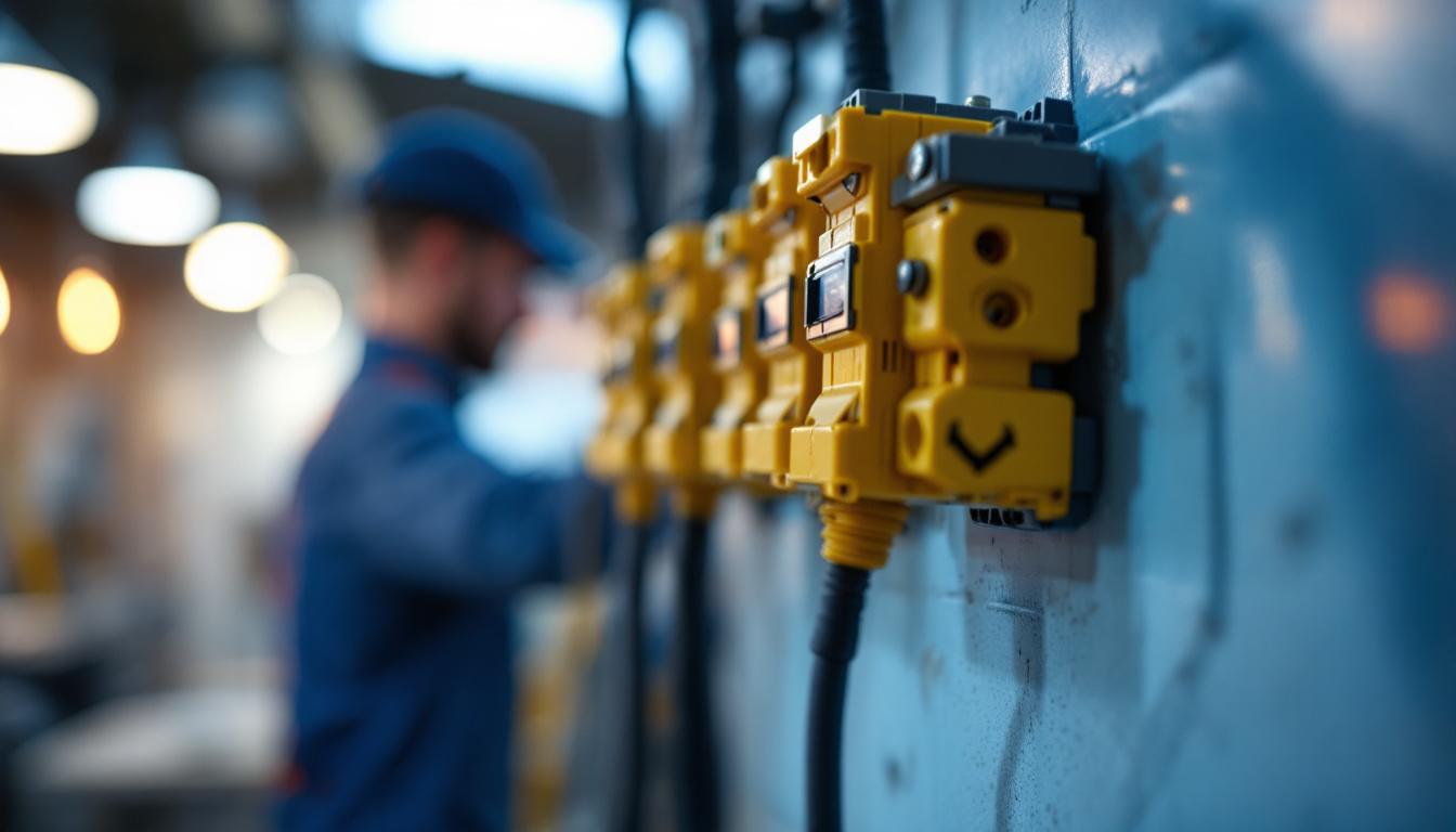A photograph of capture a photograph of a close-up view of low voltage wire splice connectors in use