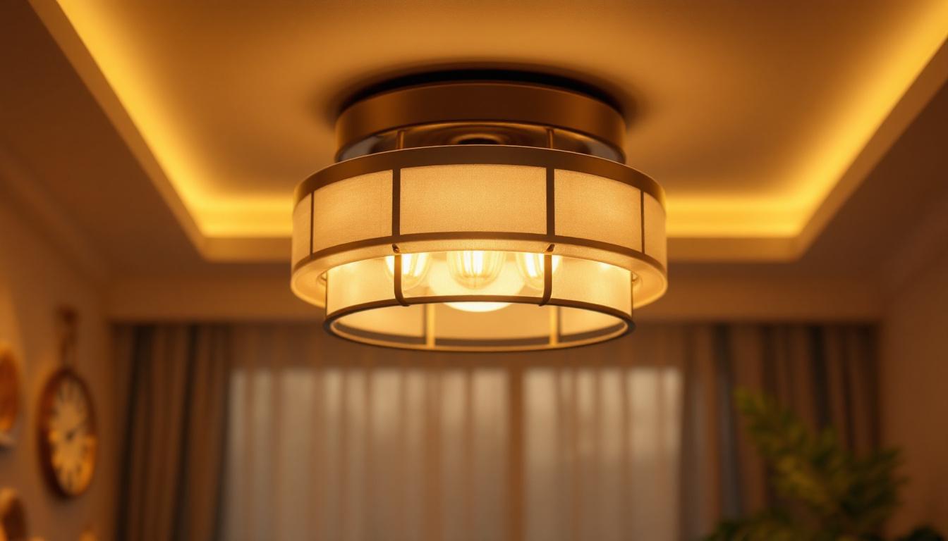 A photograph of a beautifully designed ceiling light fixture in a well-lit room