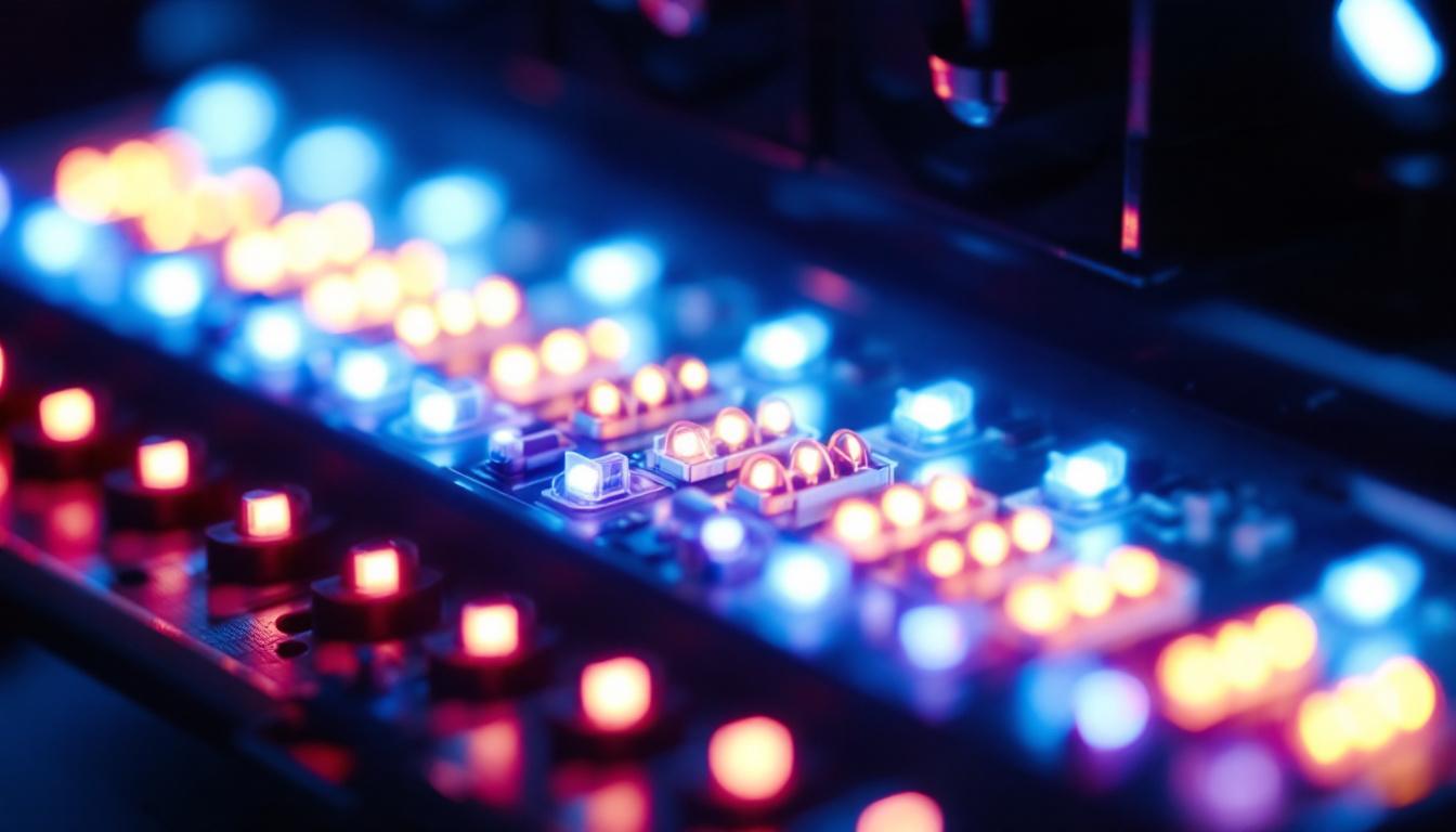 A photograph of a close-up of led lights in use