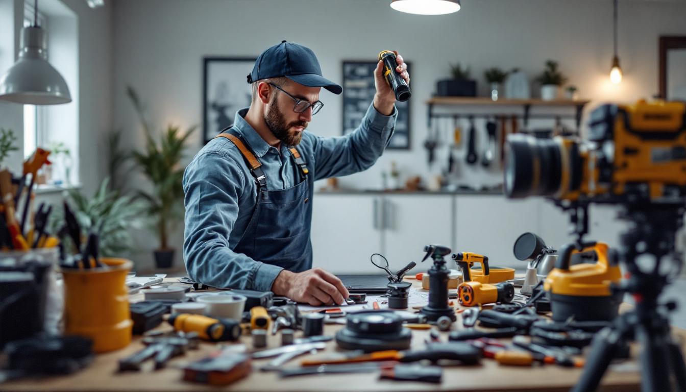 A photograph of a skilled electrician in action