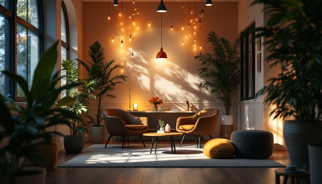 A photograph of a beautifully lit interior space that showcases the interplay of natural and artificial light