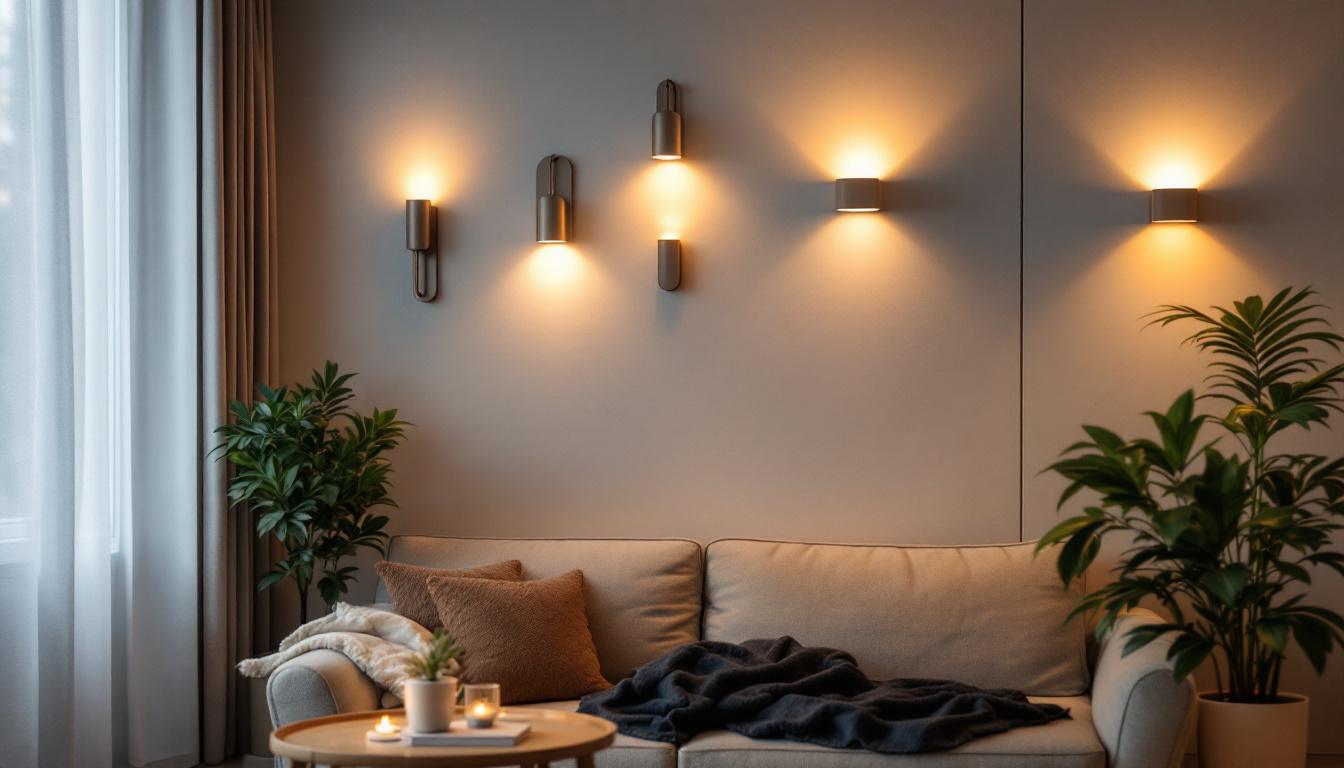 A photograph of a stylishly designed interior space showcasing various led wall lights in use