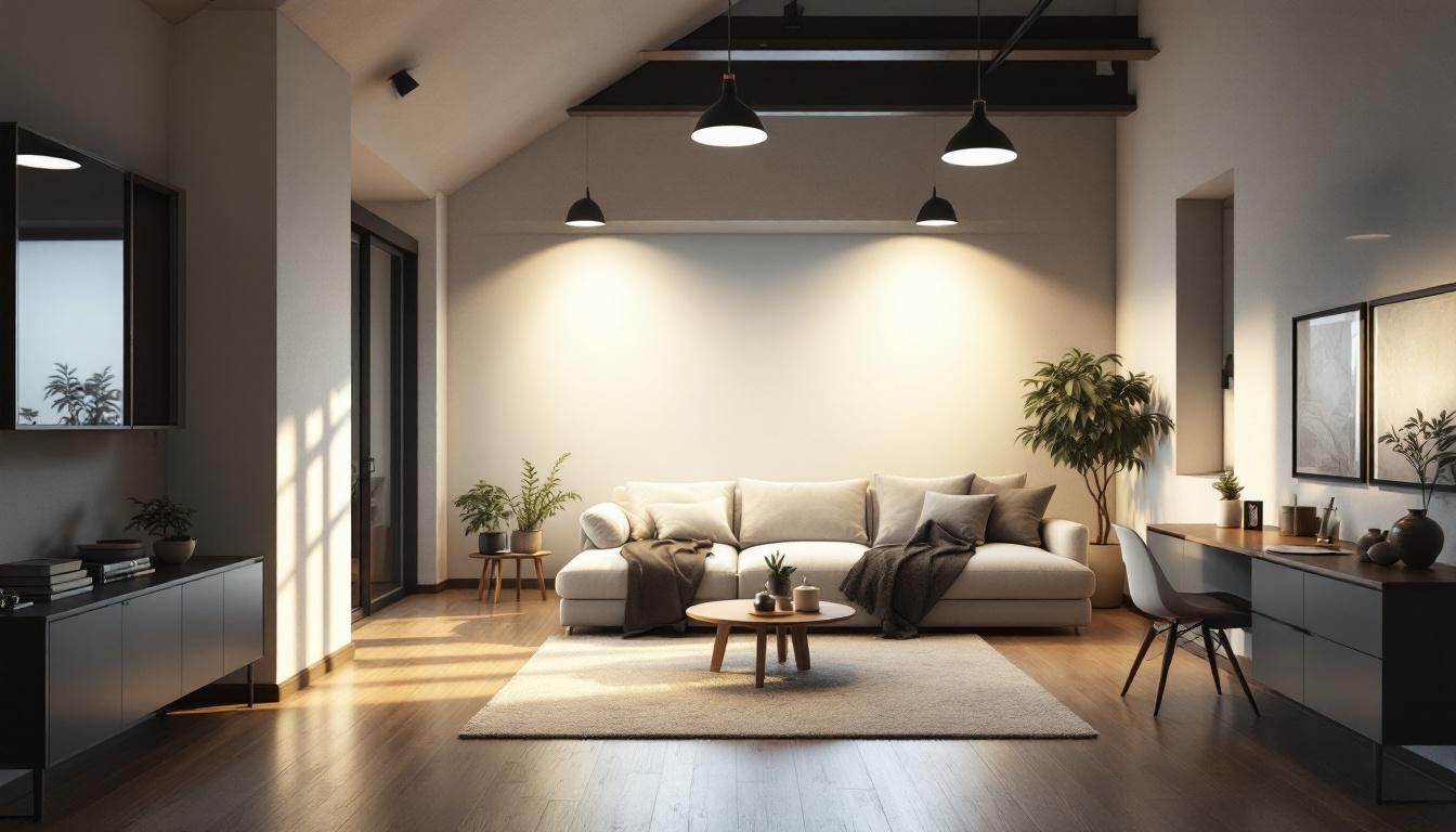 A photograph of a well-lit interior space showcasing a before-and-after comparison of traditional lighting versus led light retrofit kits