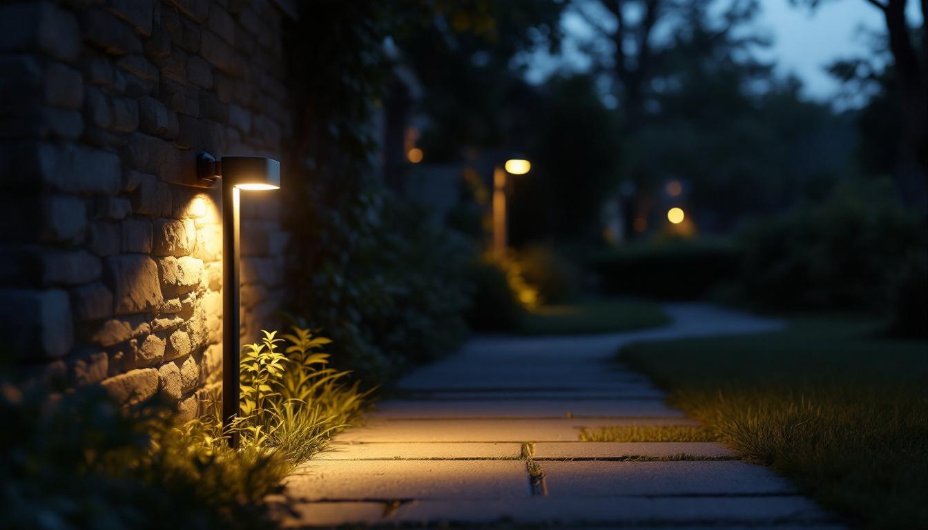 A photograph of a motion sensor lamp in action