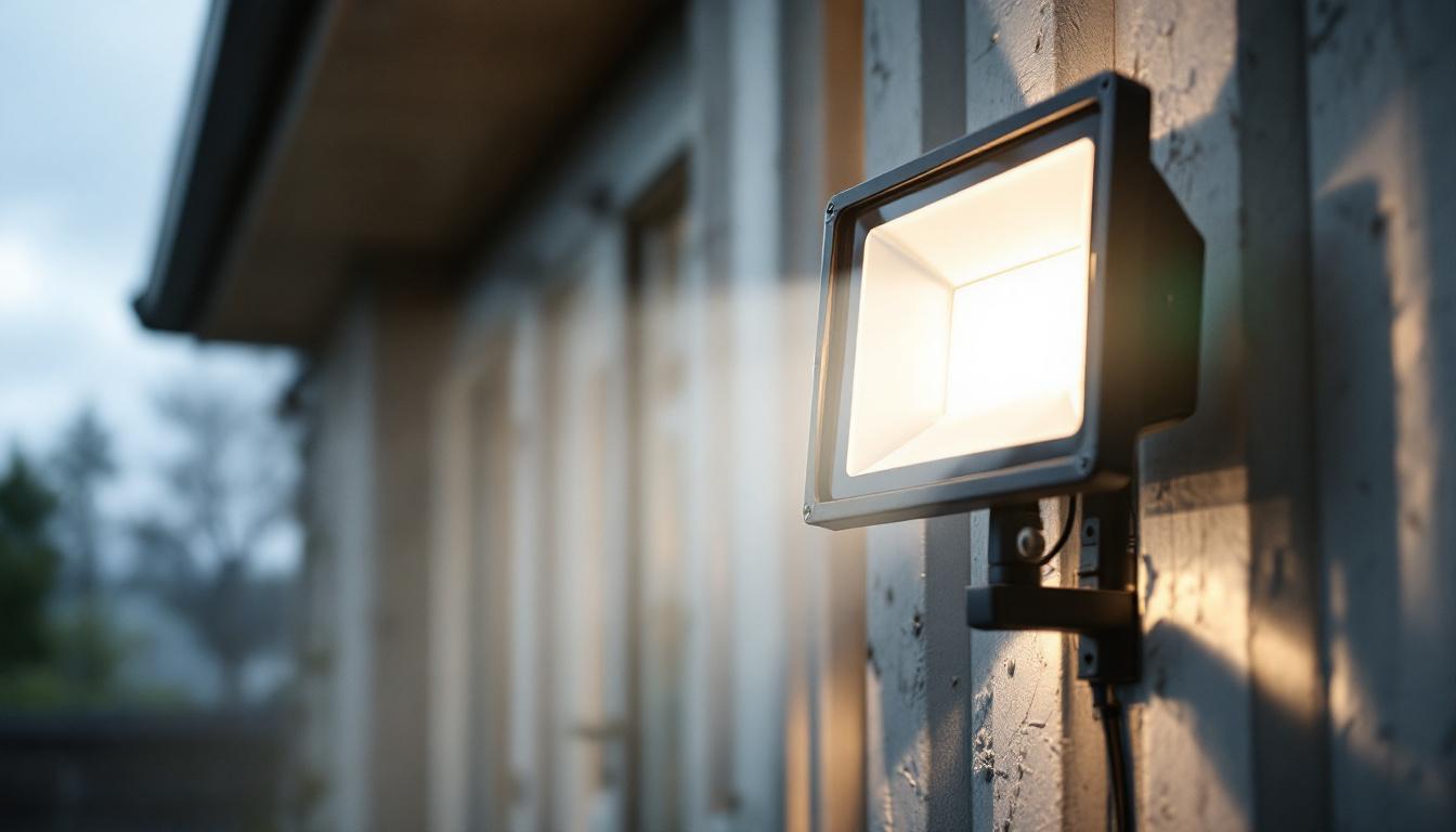 A photograph of a flood light holder in action