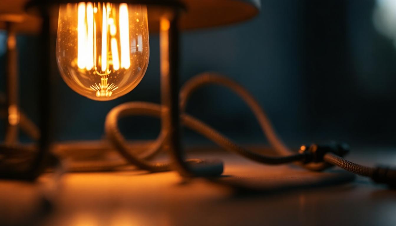 A photograph of a close-up of a pendaflour lamp's intricate wiring and components