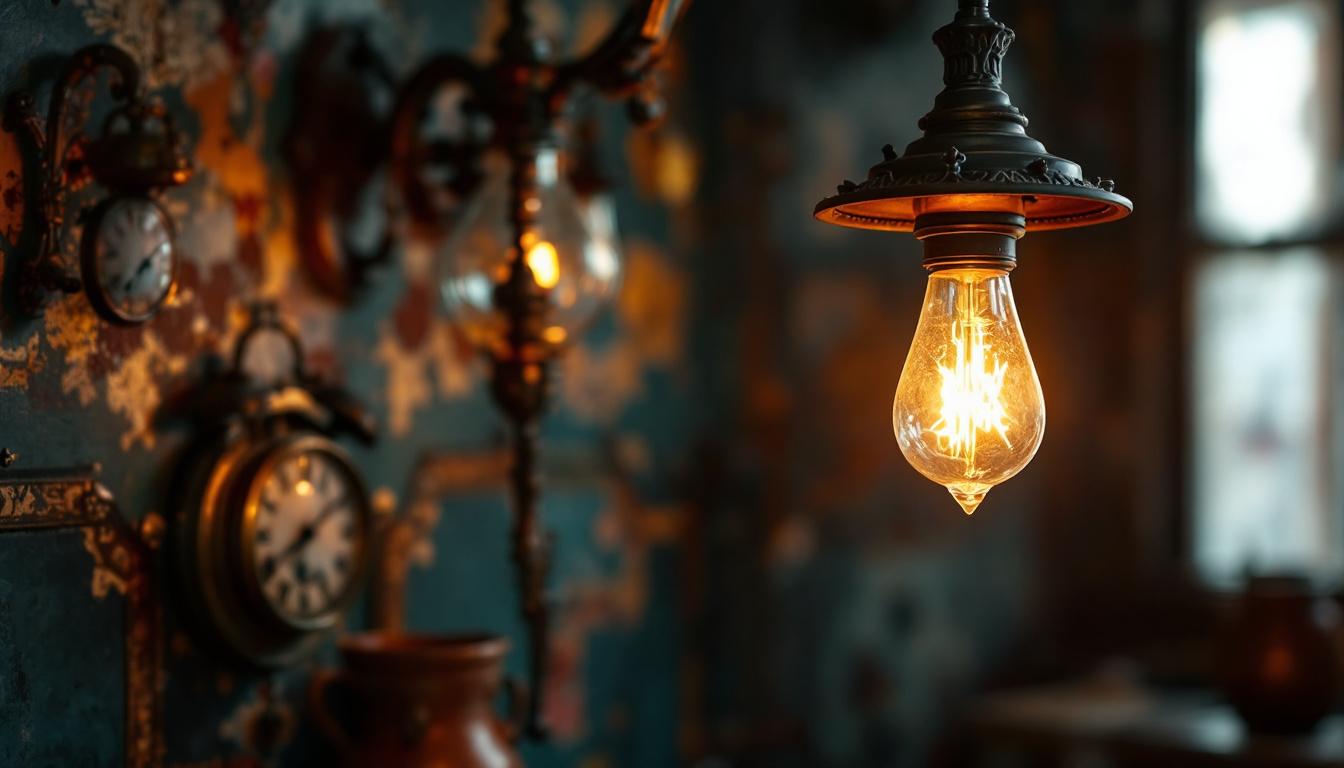 A photograph of an elegantly restored antique gas light fixture