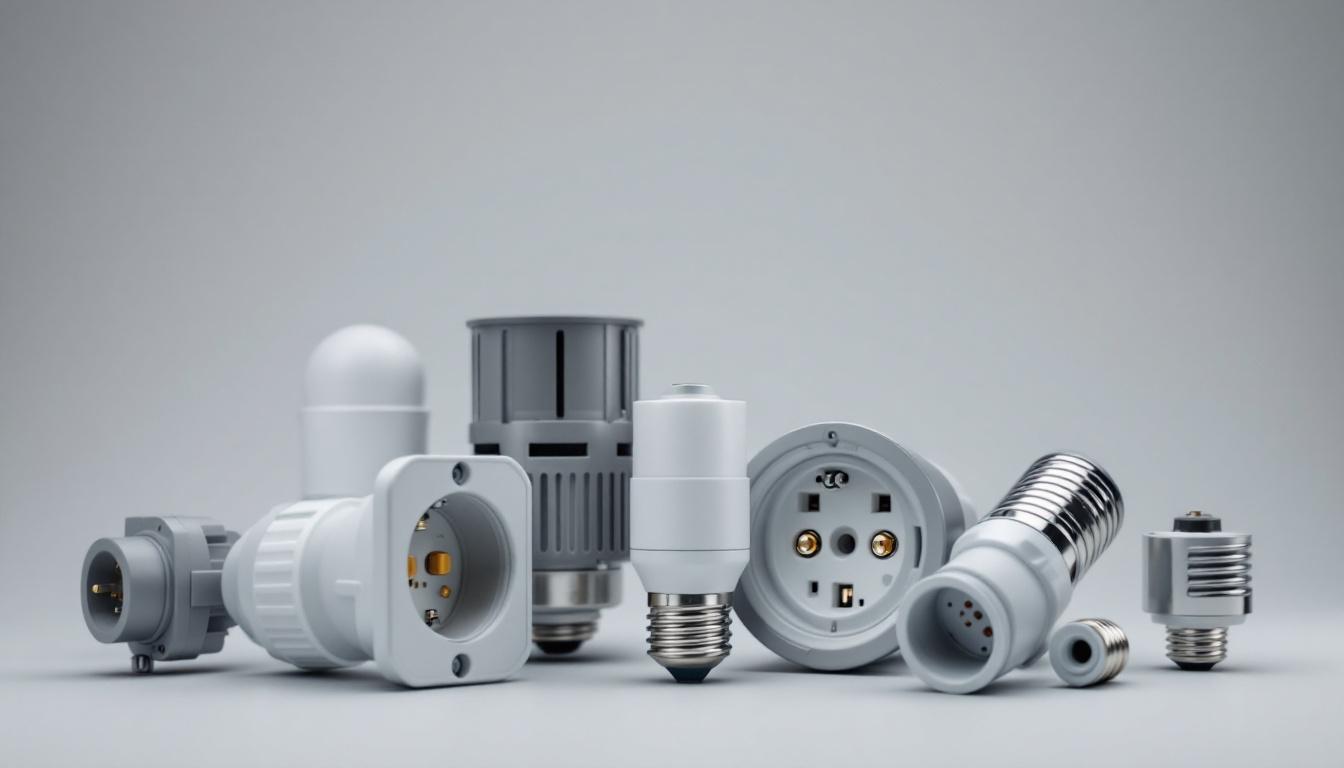 A photograph of a variety of light sockets displayed together