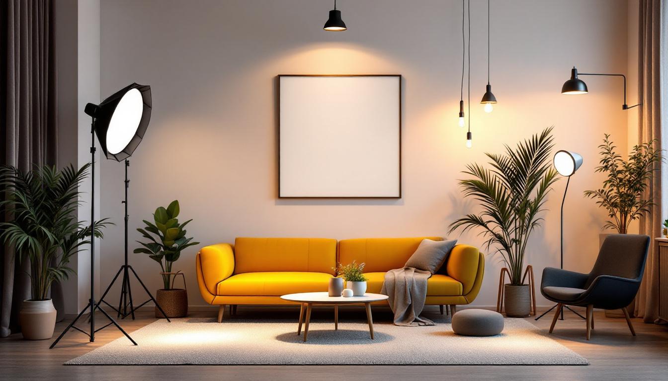 A photograph of a well-designed lighting setup in a stylish interior space