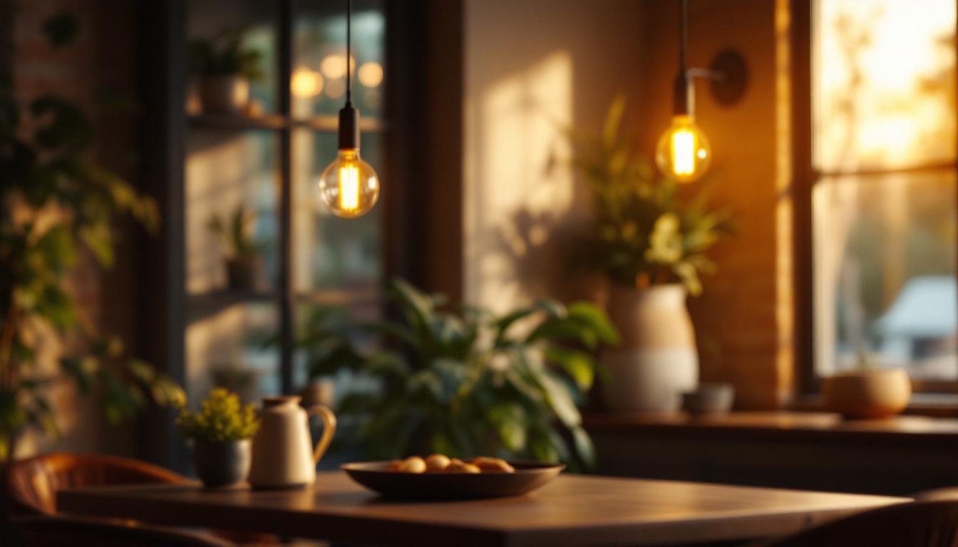 A photograph of capture a photograph of a beautifully designed american-made light fixture in a well-lit