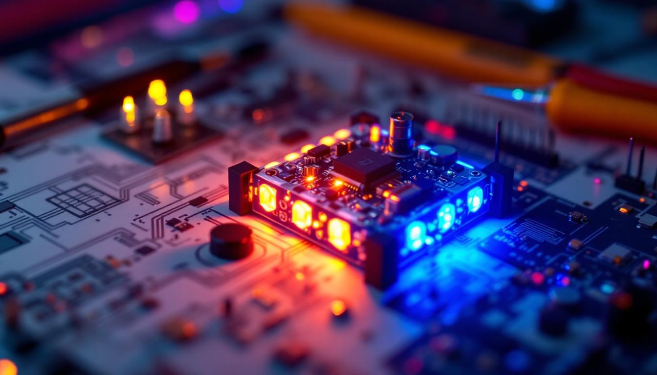 A photograph of a close-up shot of a dimmable led driver in action