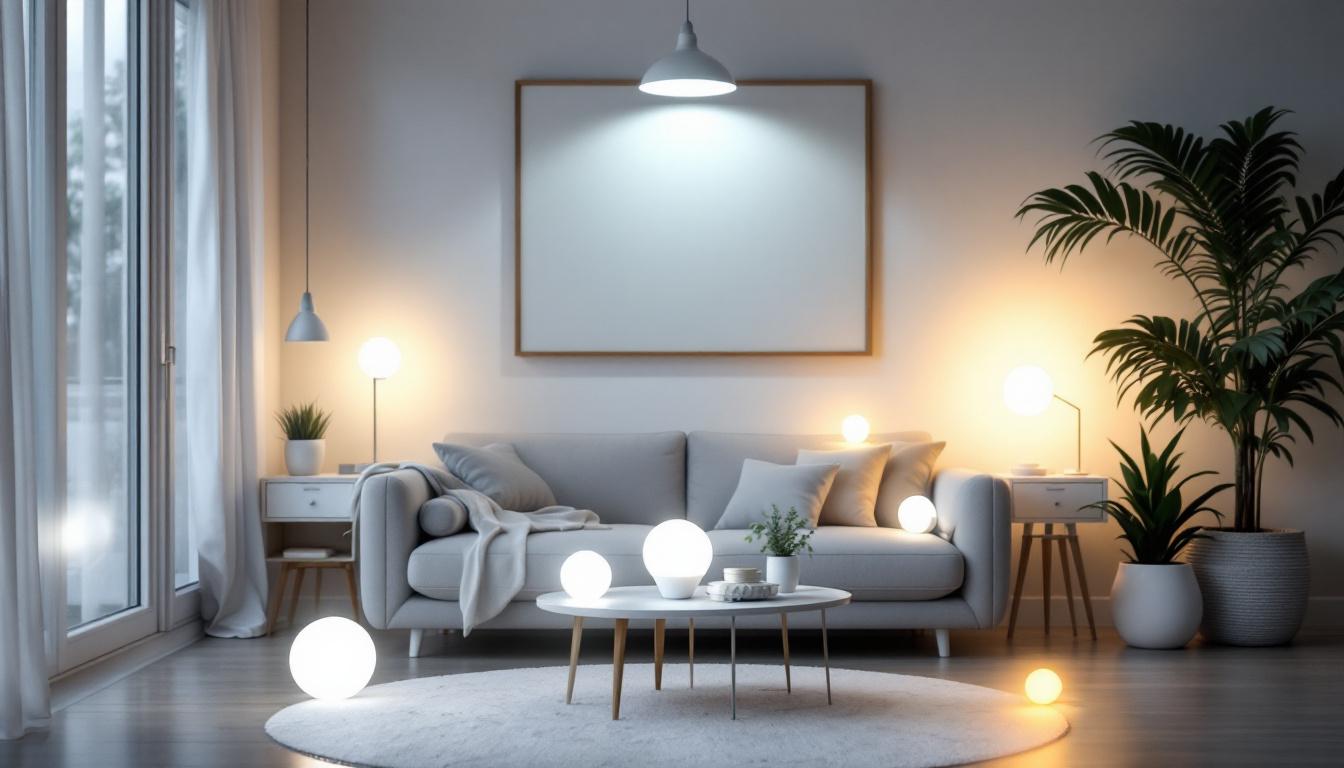 A photograph of a well-lit indoor space showcasing various styles of led lamps in use