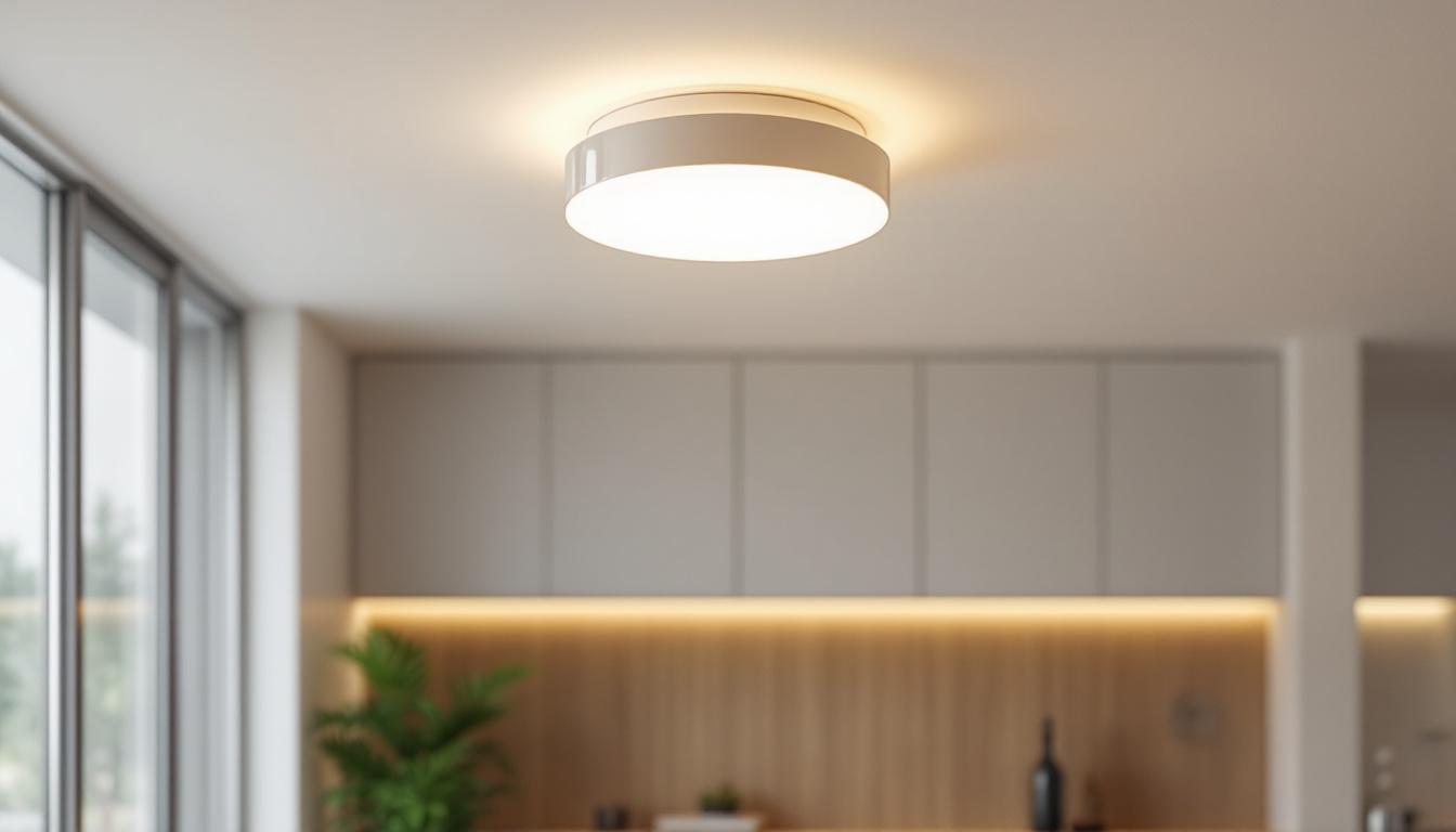 A photograph of a beautifully designed ceiling light canister installed in a modern interior setting