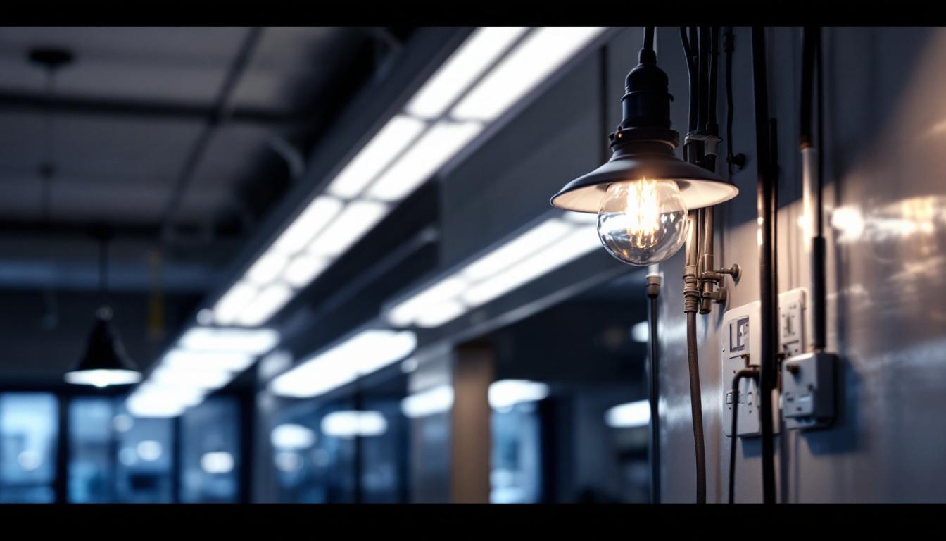 A photograph of a modern led lighting installation in a commercial or residential setting