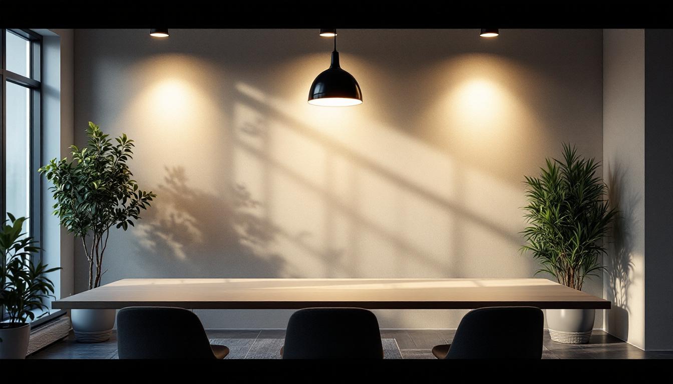 A photograph of a well-designed interior space featuring low-glare lighting solutions