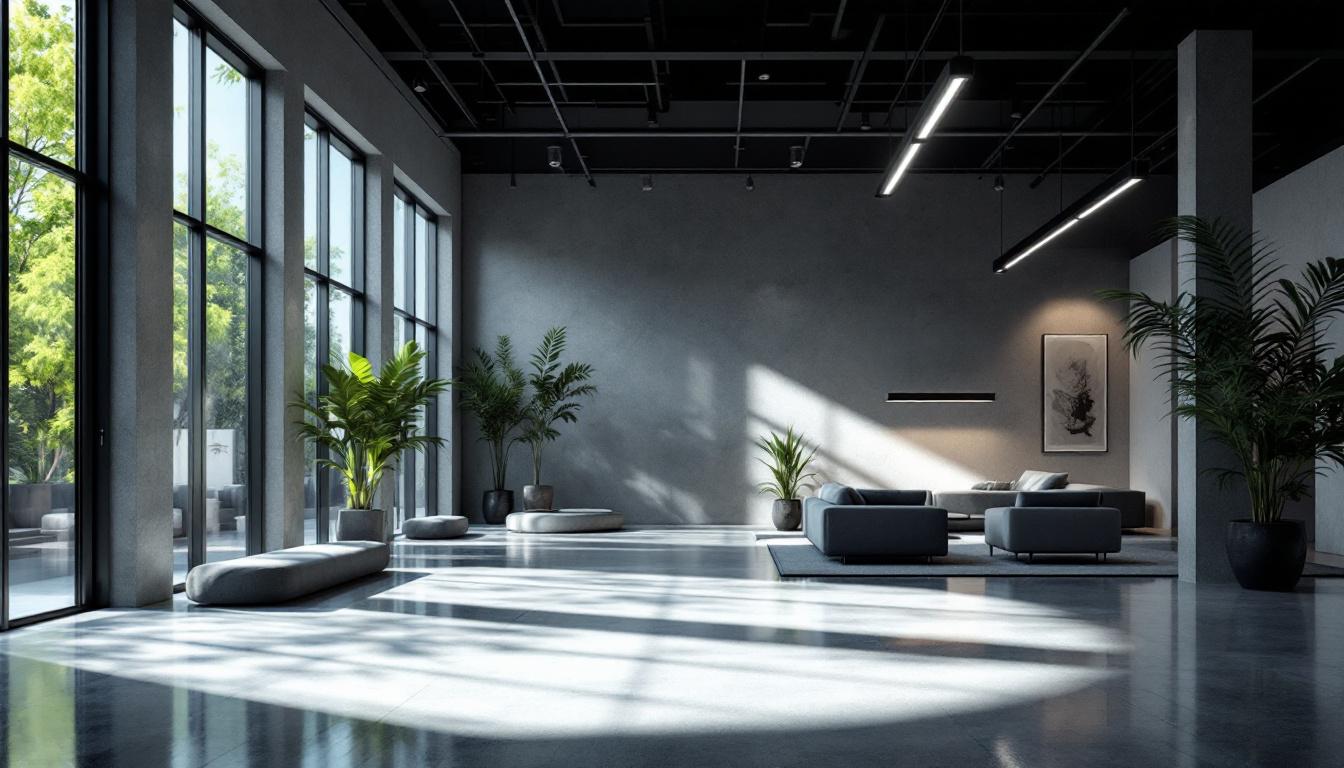 A photograph of a beautifully lit interior space showcasing innovative lighting designs and fixtures