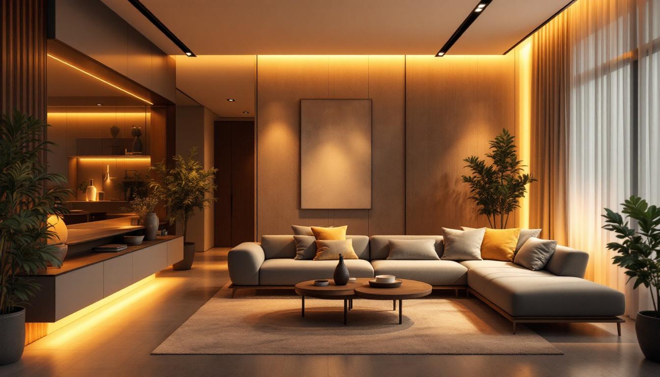A photograph of a well-designed interior space showcasing led sensor lighting in action