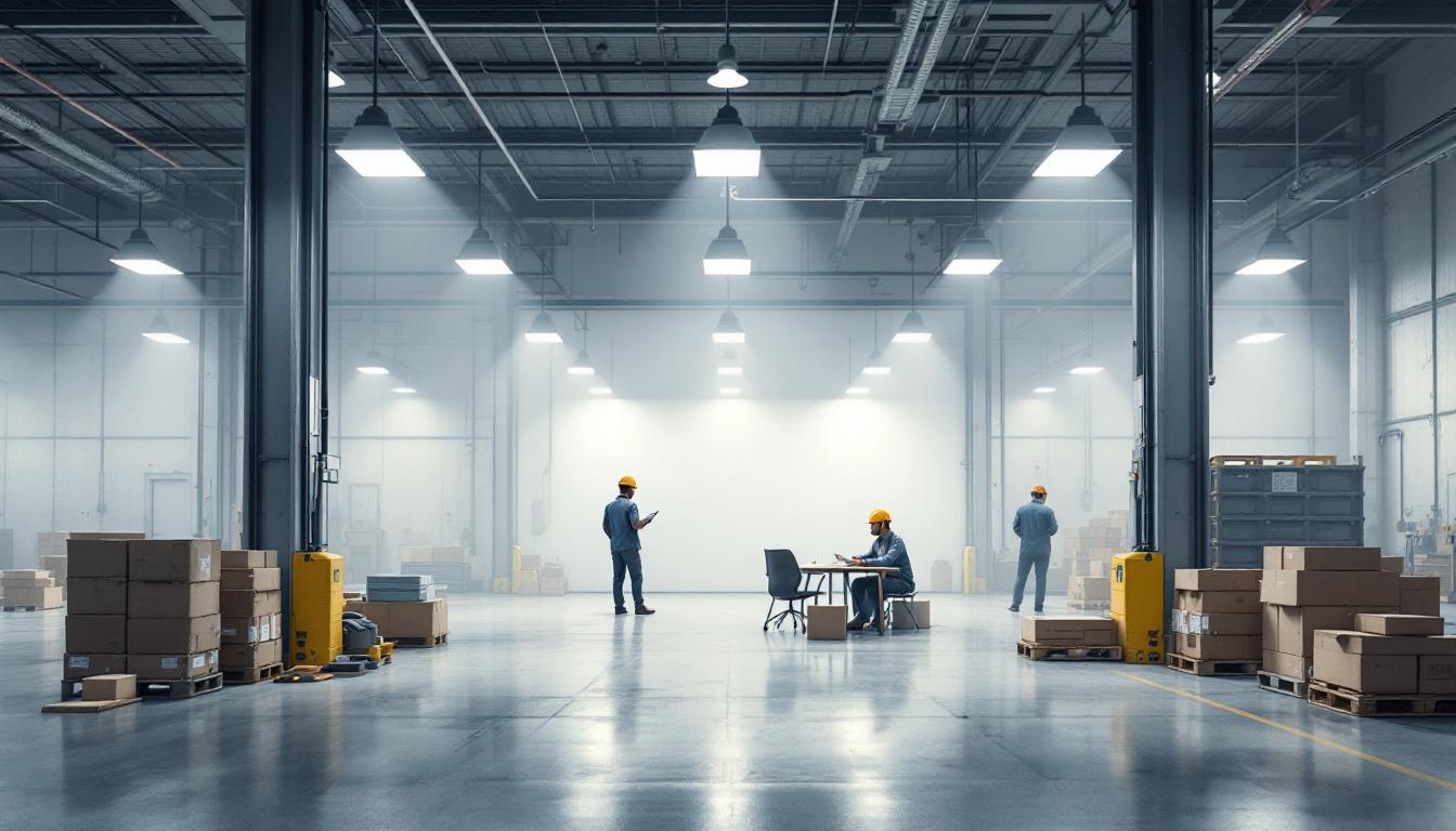 A photograph of a well-designed industrial space featuring class 1 division 2 lighting