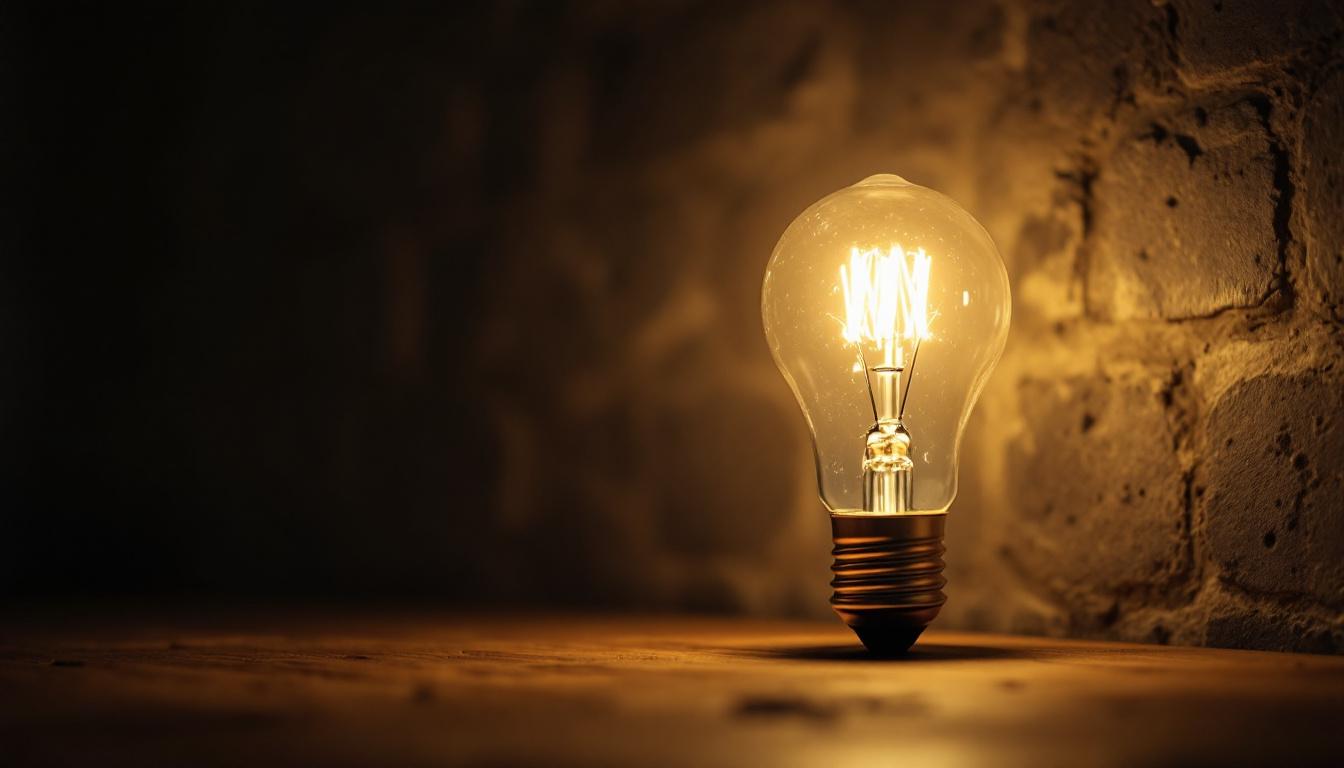A photograph of a vintage light bulb alongside a modern led bulb