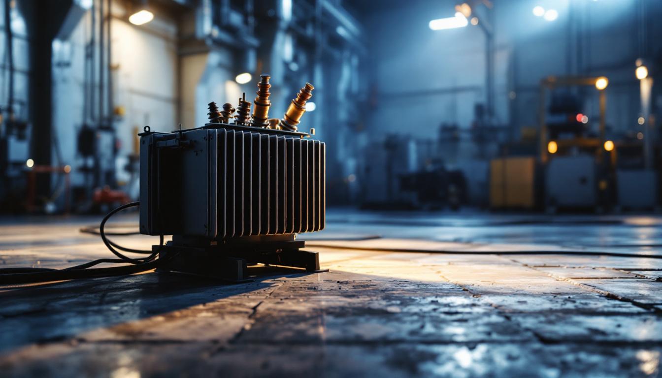 A photograph of an industrial setting showcasing a 480 to 277 transformer in action
