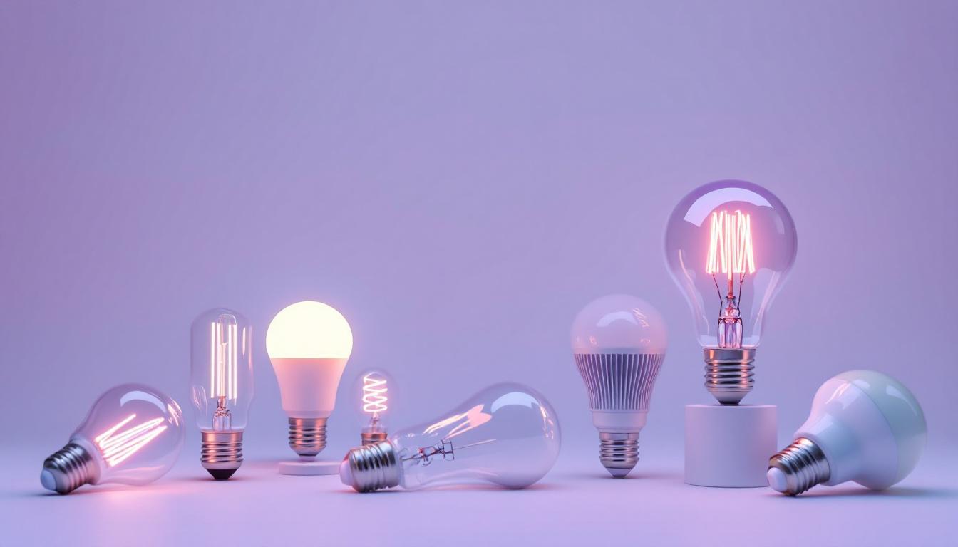 A photograph of a variety of unusual light bulbs showcasing their unique designs and energy-efficient features