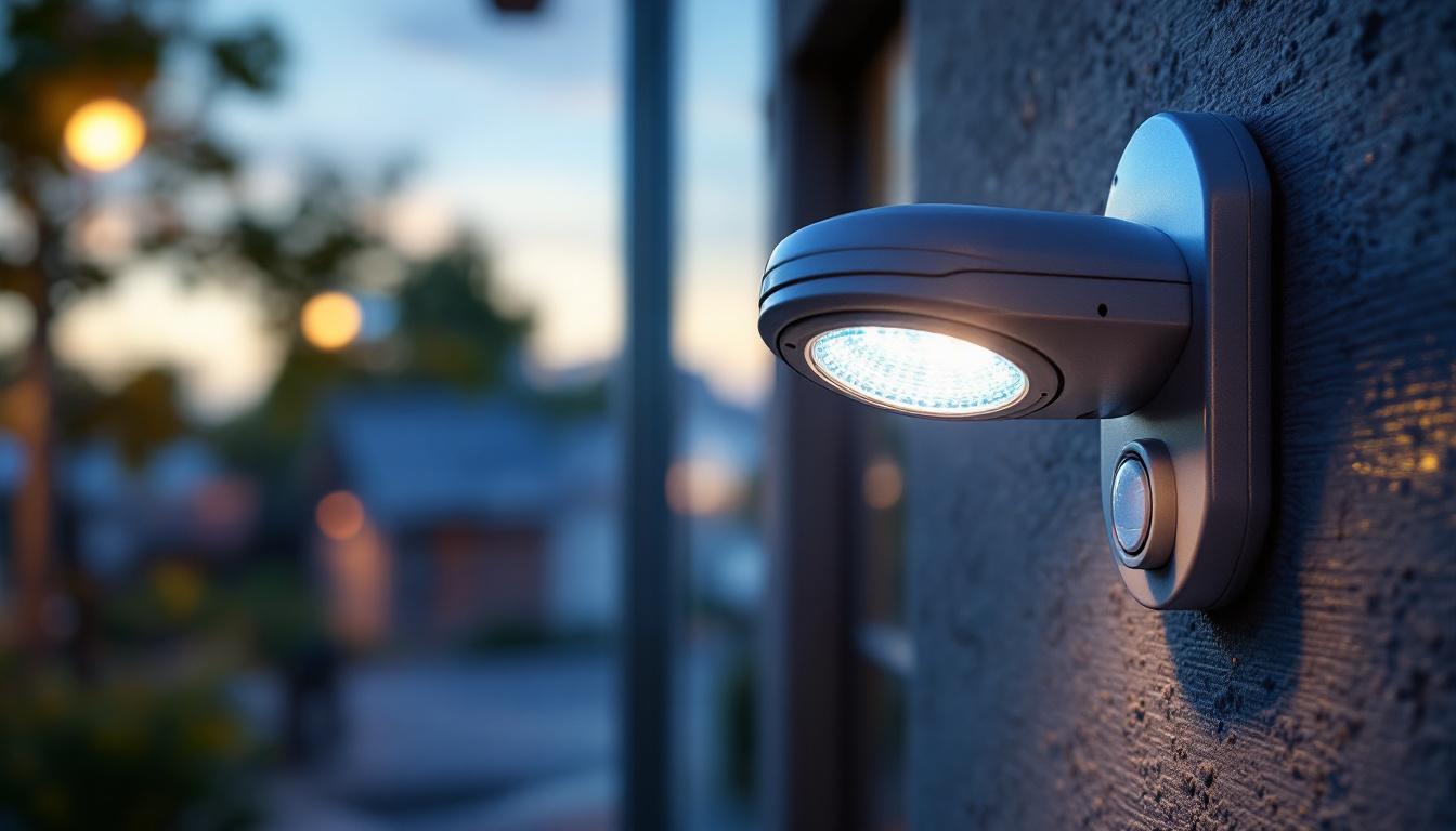 A photograph of a light photo sensor installed in an outdoor setting