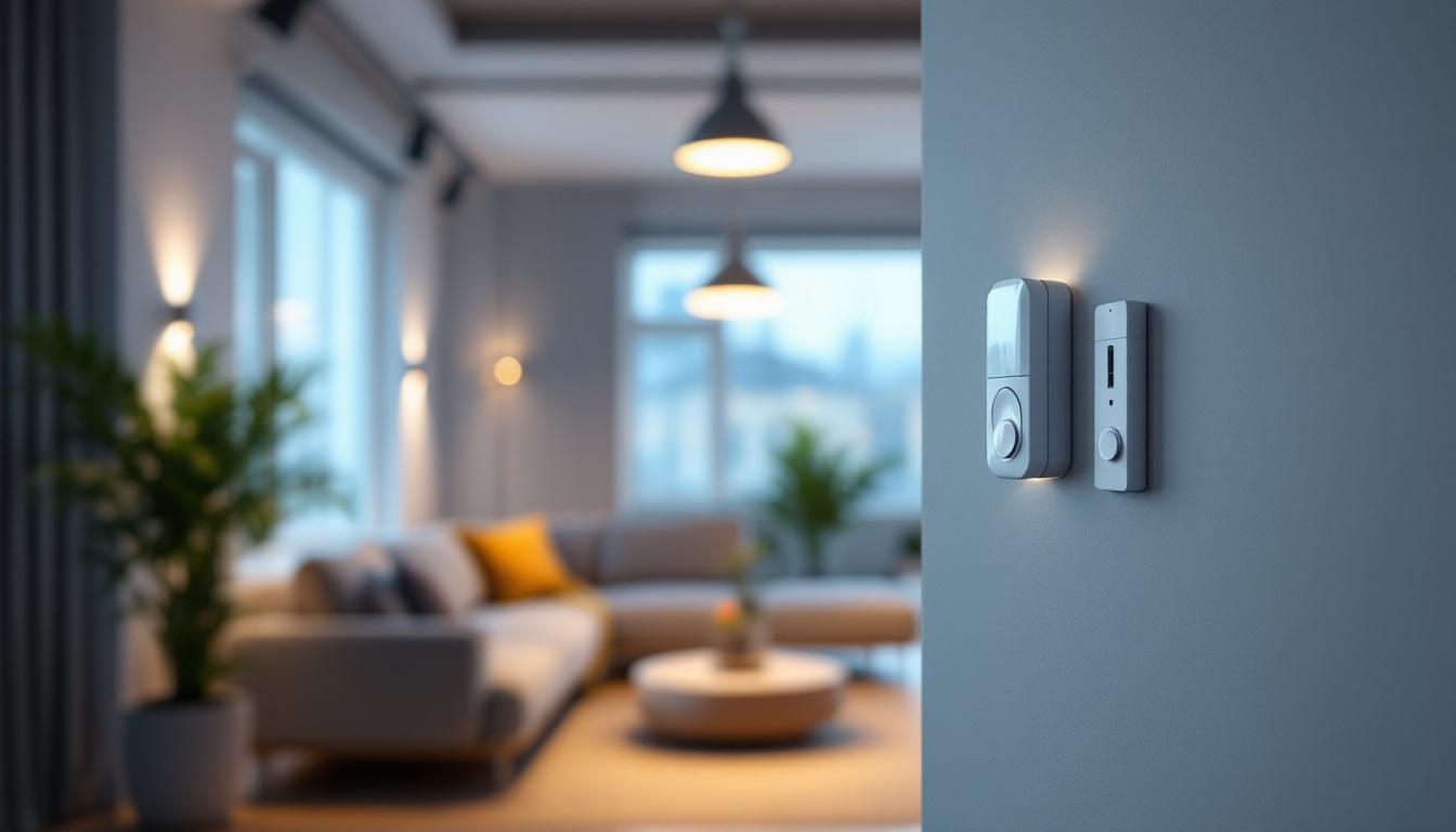 A photograph of a modern lighting control system in an indoor setting