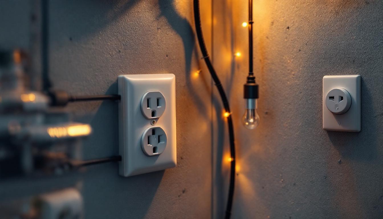A photograph of a high voltage outlet integrated into a modern