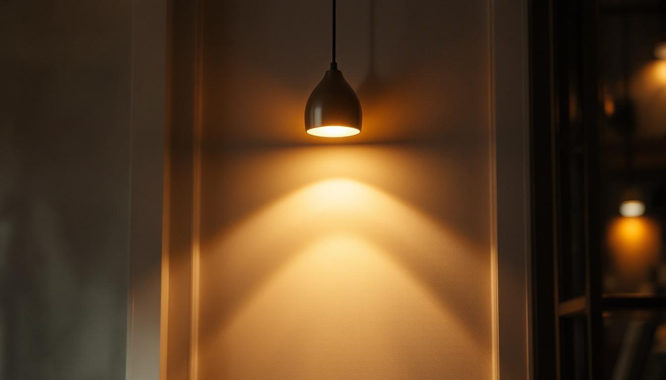 A photograph of capture a photograph of an elegantly designed upward lighting fixture illuminating a stylish interior space