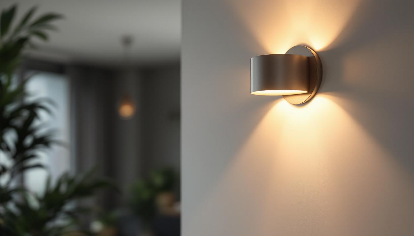A photograph of a beautifully designed wall sconce light fixture in a modern interior setting
