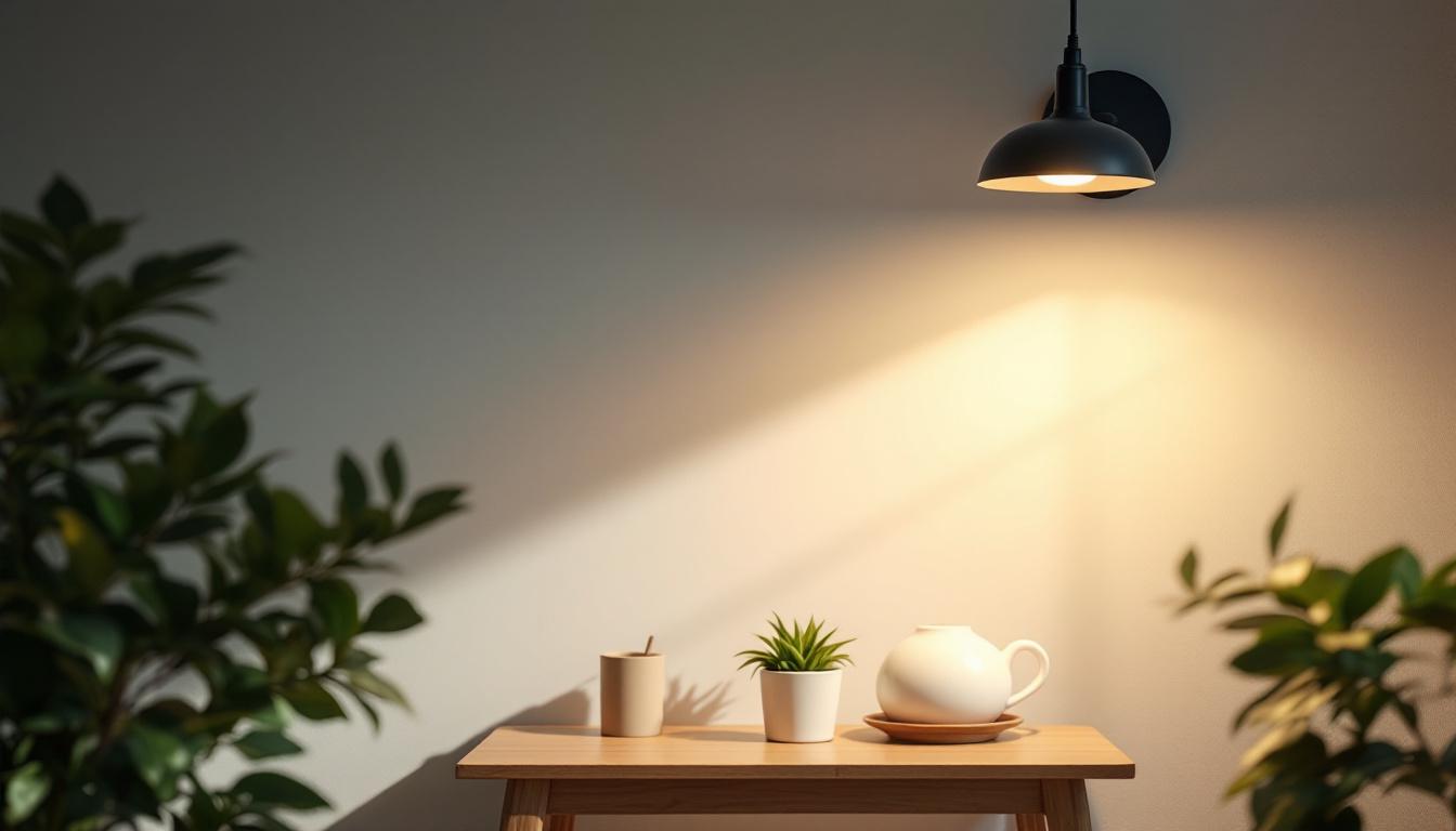 A photograph of a well-lit room featuring a stylish led pull chain light fixture in use