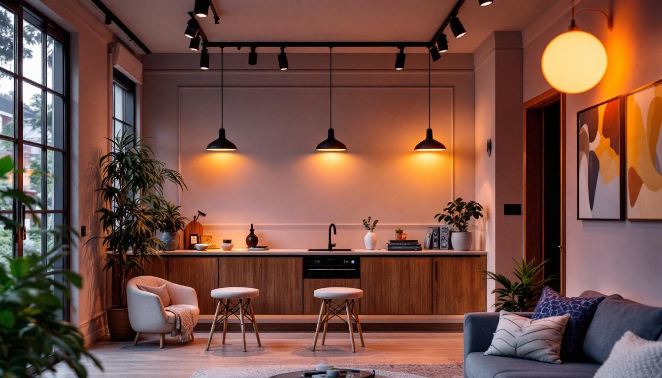 A photograph of a beautifully designed space featuring mounted led lights