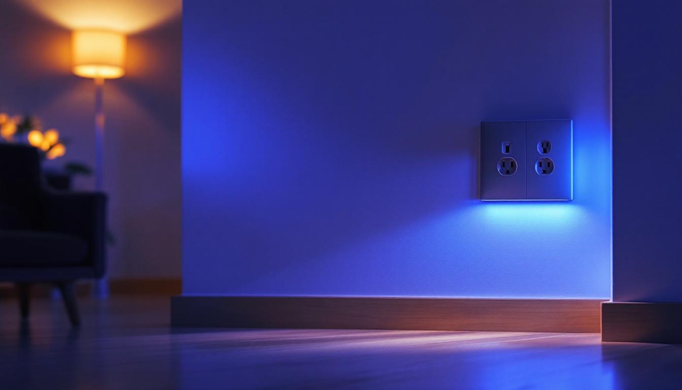 A photograph of a well-lit room showcasing various outlet covers in use