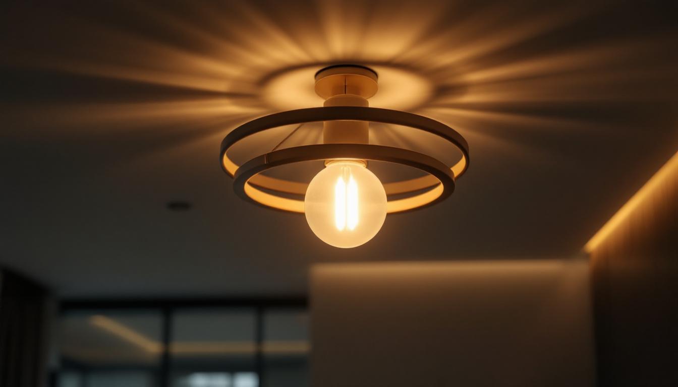 A photograph of a beautifully designed ceiling light fixture in a modern living space