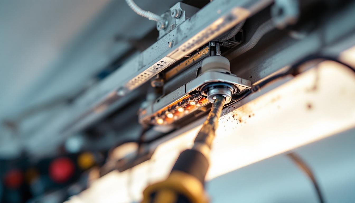 A photograph of a close-up of a led light fixture being installed or modified