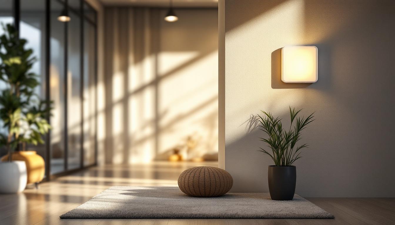 A photograph of a well-designed daylight detector installed in a modern lighting environment