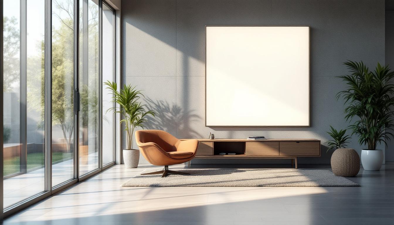 A photograph of a well-lit interior space featuring light wall covers in use
