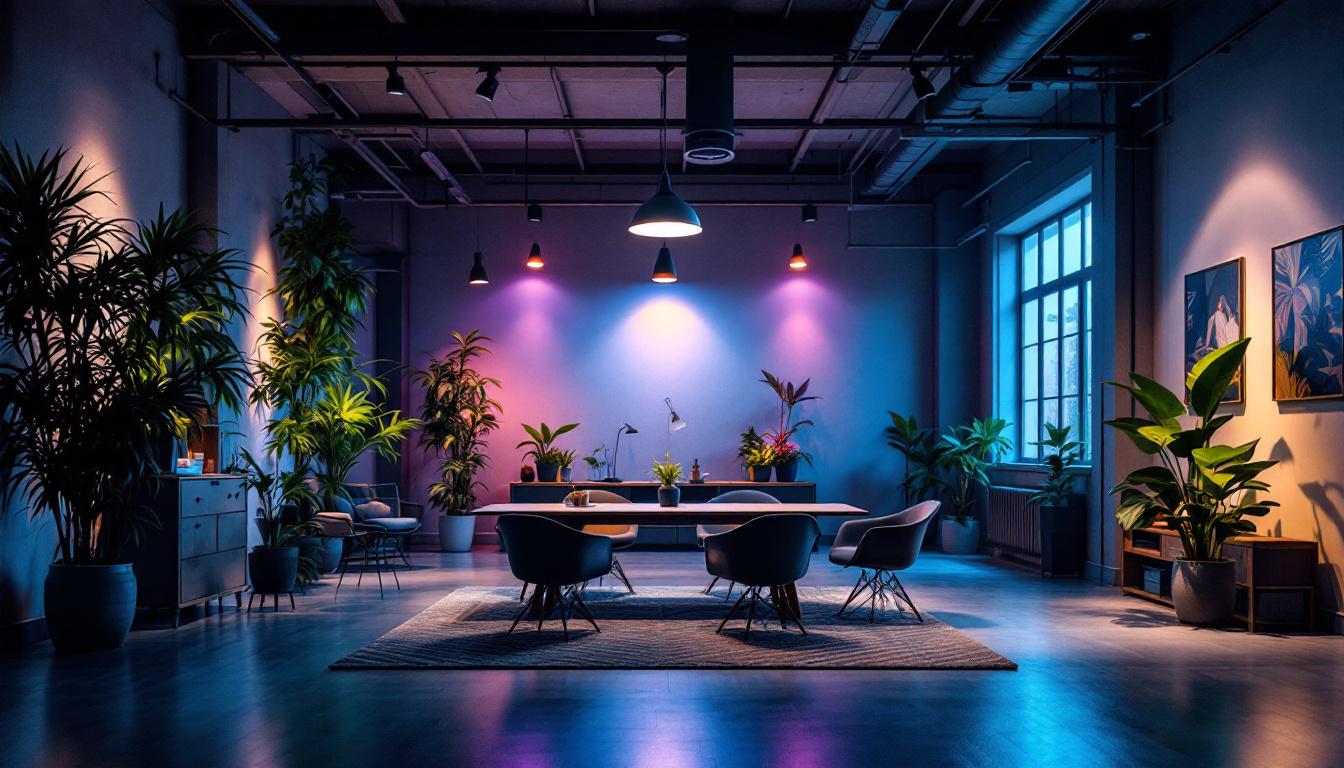 A photograph of a well-lit indoor space showcasing various lighting sources